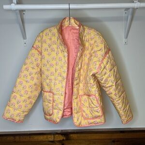 Amazon Spring‎ Quilted Floral Yellow and Pink Women's Jacket- M